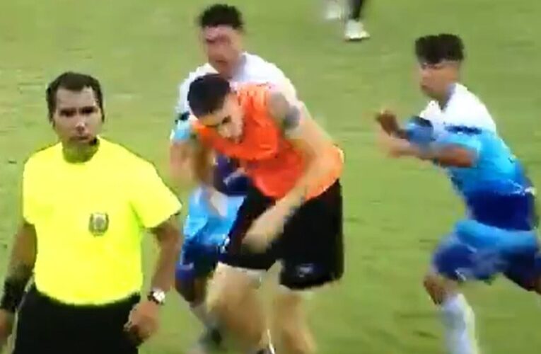 Football Match Turns Into Kickboxing Slugfest. Referee Stunned. Watch