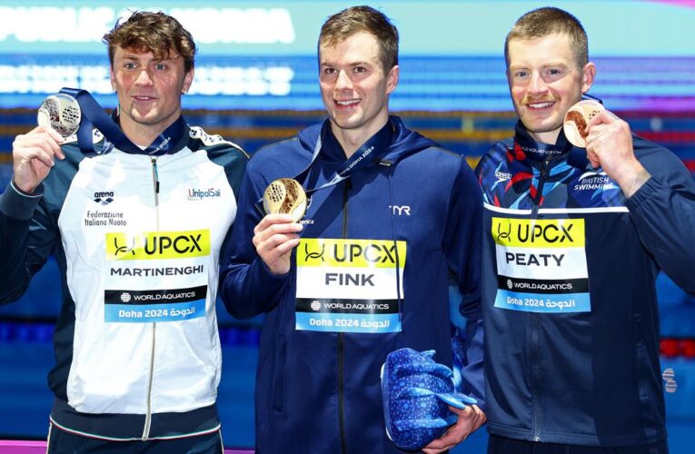World Aquatics Championships 2024: Fink wins 100m breaststroke title as Peaty takes bronze
