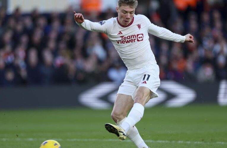 Hojlund’s early double seals win for Man Utd at Luton