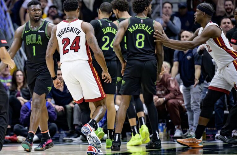 NBA suspends five players for roles in Heat-Pelicans brawl