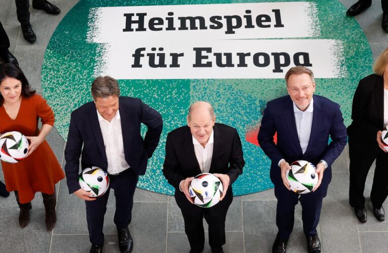 Germany Chancellor Scholz marks 100-day countdown to Euro 2024