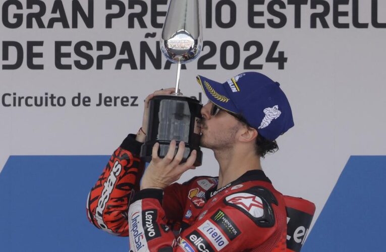 Moto GP: Bagnaia wins thrilling Spanish Grand Prix as Martin crashes out