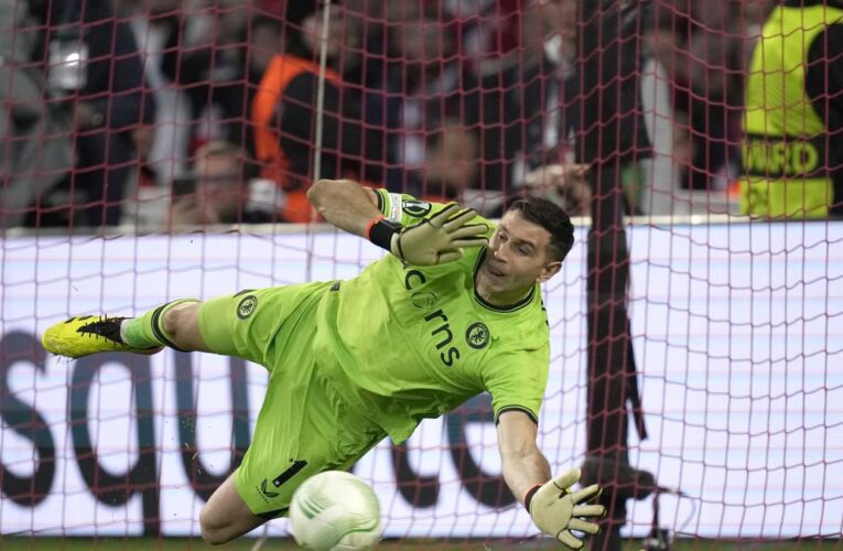 Martinez avoids red card, saves penalties to send Aston Villa into Conference League semifinals