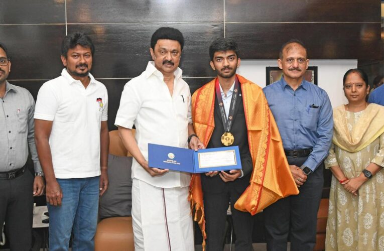 Tamil Nadu CM MK Stalin felicitates FIDE Candidates 2024 winner Gukesh