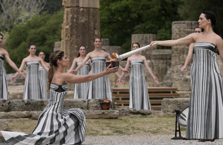 Paris Olympics torch lit in ancient Olympia