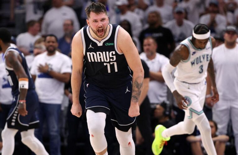 NBA: Doncic leads strong close by Mavericks for 108-105 win over Wolves in Game 1 of West finals