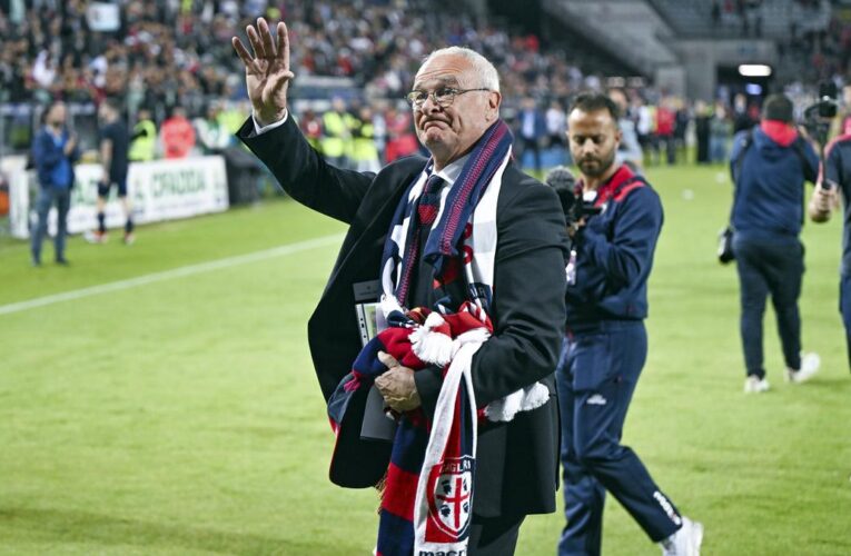 Claudio Ranieri bids emotional farewell to his beloved Cagliari in last match of Serie A season