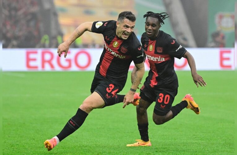 Granit Xhaka Scores As 10-Man Bayer Leverkusen Lift German Cup To Claim A First Double