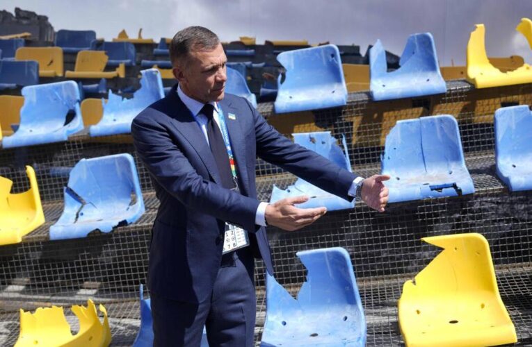 Euro 2024: Ukraine displays destroyed stadium stand in Munich in reminder of war ahead of opener