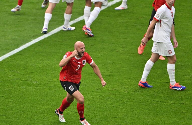 WATCH: Trauner scores for Austria as Lewandowski watches from the bench in Euro 2024