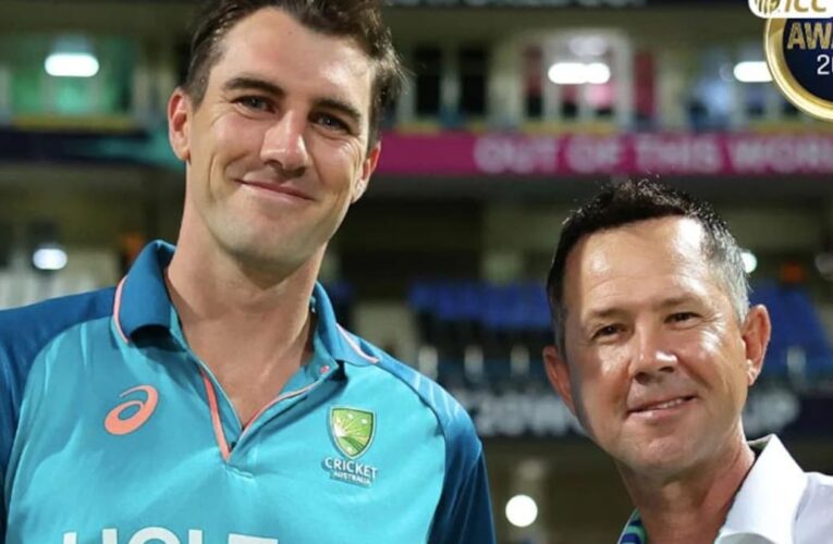 Ricky Ponting Presents Pat Cummins ICC Men’s Cricketer Of The Year Award