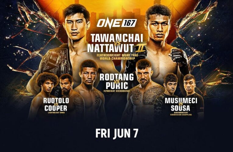 ONE 167 LIVE streaming info: Tawanchai vs Nattawut preview, full fight card; when and where to watch?