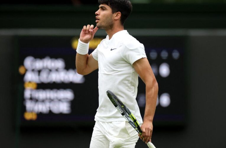 Wimbledon 2024: Defending champion Alcaraz comes back to beat Tiafoe in third round