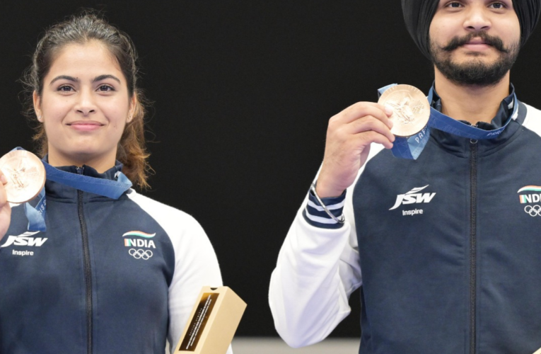 Paris Olympics: Manu Bhaker, Sarabjot Singh clinch bronze in 10m air pistol mixed team event