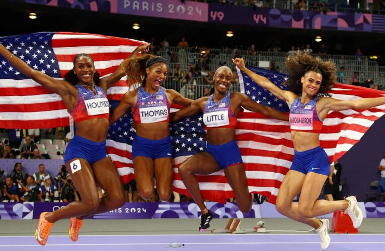 Paris 2024 Olympics: McLaughlin-Levrone, Thomas romp to relay win, give United States 34th medal on track & field events