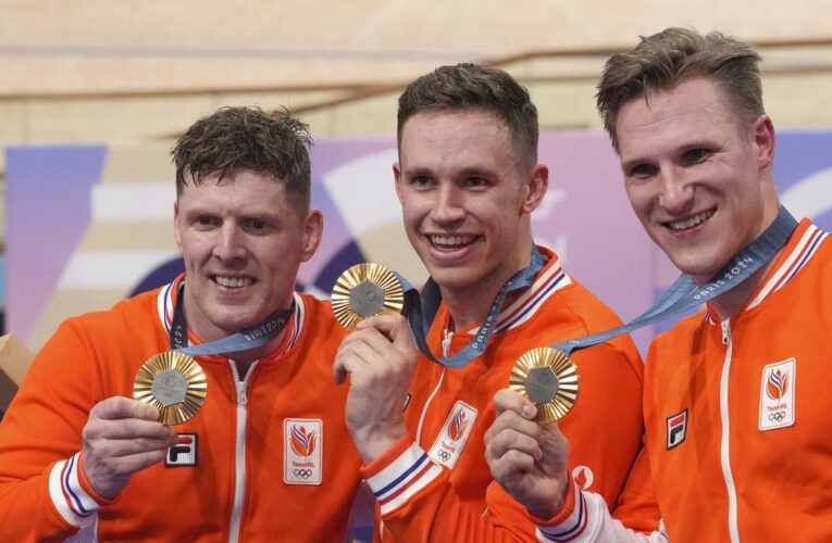 Paris 2024 Olympics: Netherlands ‘bullet train’ powers to team sprint gold in cycling