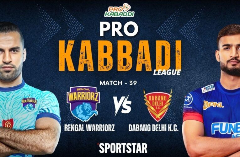 Pro Kabaddi League Live Score, PKL 2024: Dabang Delhi K.C. leads Bengal Warriorz 19-13