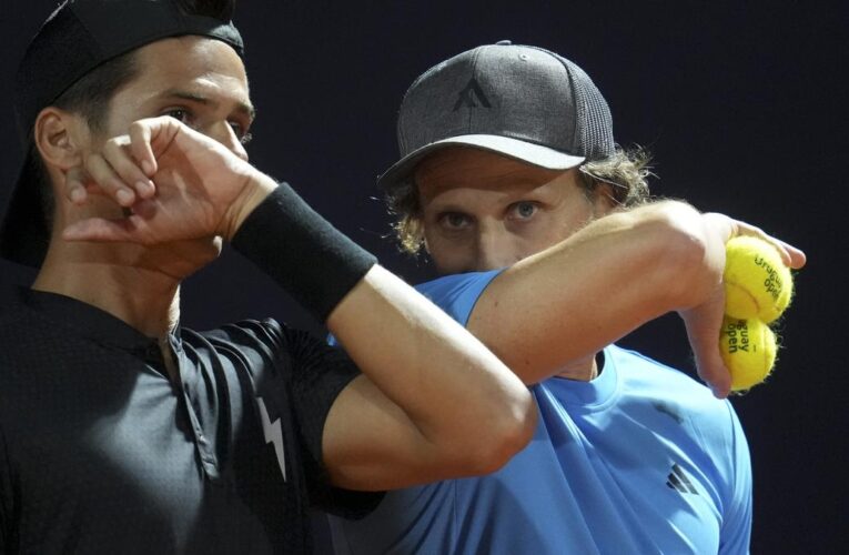 Former footballer international Diego Forlan’s tennis debut ends in doubles loss at Uruguay Open