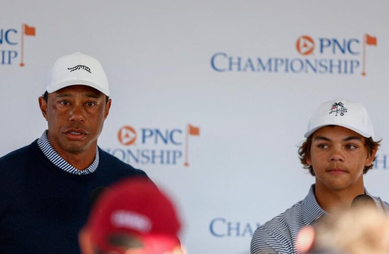 Tiger Woods and son Charlie share halfway lead after first round of PNC Championship parent-child golf event