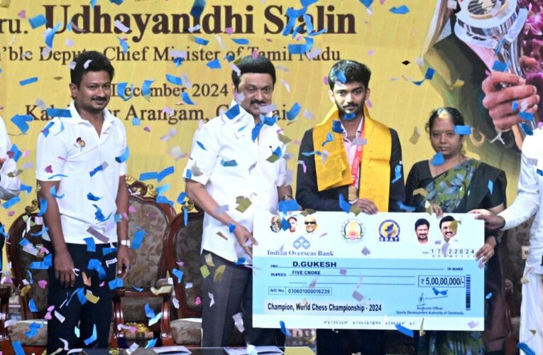 World chess champion Gukesh honoured by the TN CM Stalin, receives INR 5 CR cash reward after grand procession in Chennai