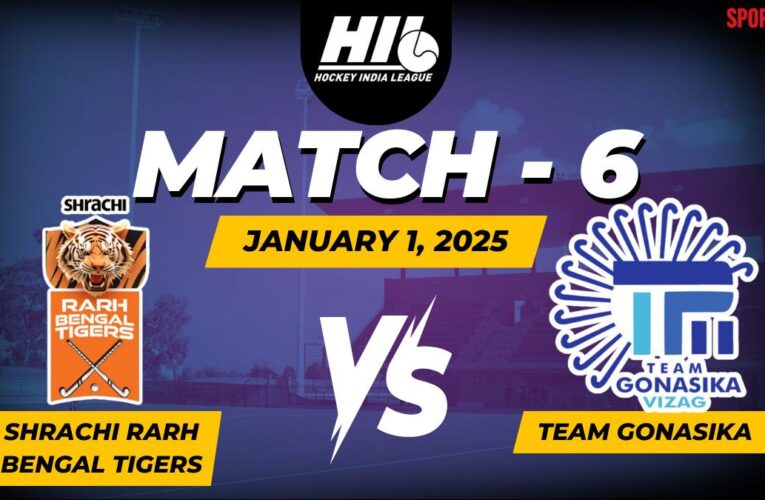LIVE Shrachi Rarh Bengal Tigers vs Team Gonasika updates, HIL 2024-25: Squads, Preview, Score, SRBT v GSKA, Match starts at 8:15 PM IST