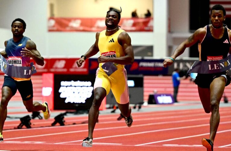 Olympic champion Lyles blasts to victory in Boston, accepts Tyreek Hill’s race challenge