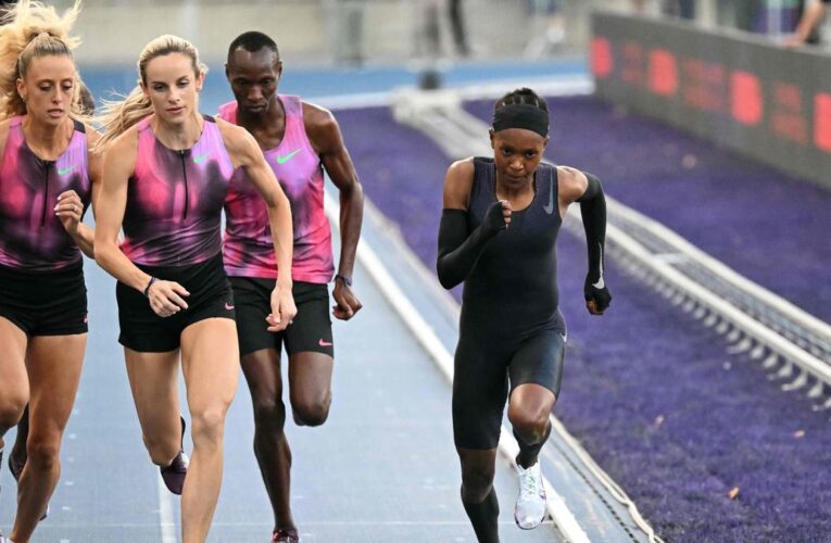 Olympic champion Faith Kipyegon falls short in her attempt to break 4-minute mile