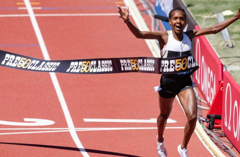 Faith Kipyegon sets 1,500 world record at the Prefontaine Classic