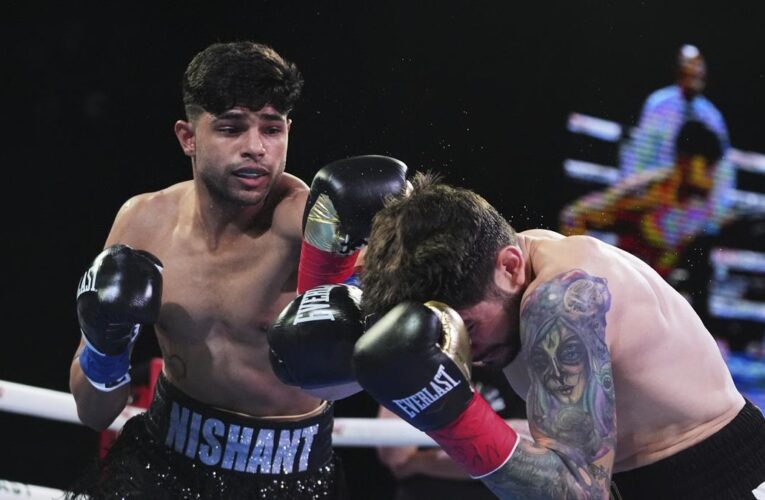 Nishant Dev extends perfect pro record with TKO win against USA’s Evans