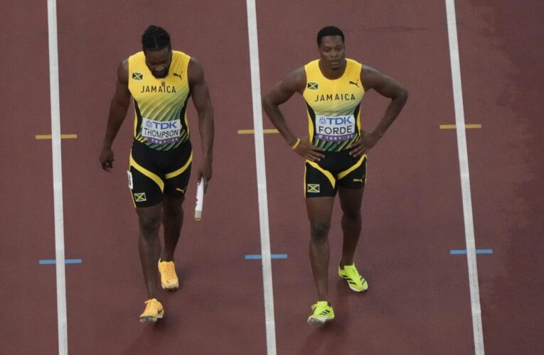 Why did Jamaica not qualify for the 4×100 metres relay final at the World Athletics Championships?