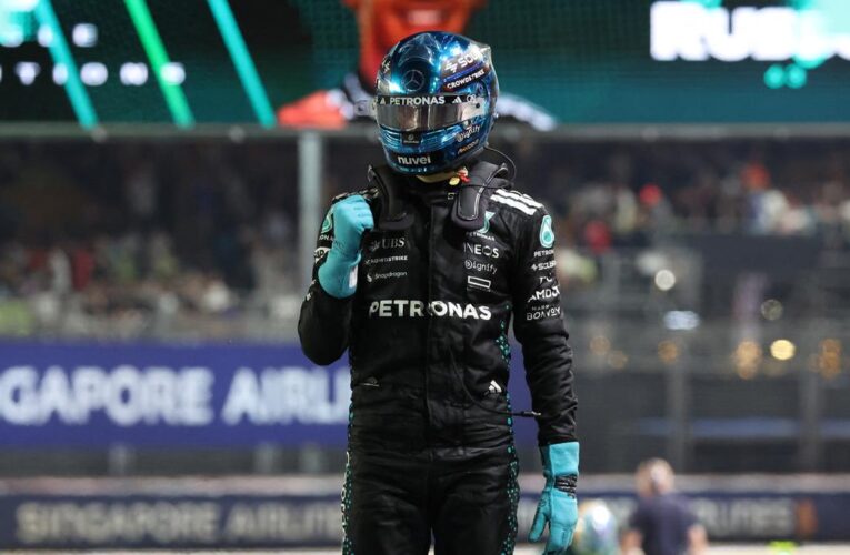 F1 Singapore Grand Prix: Russell pips Verstappen to pole at Marina Bay
