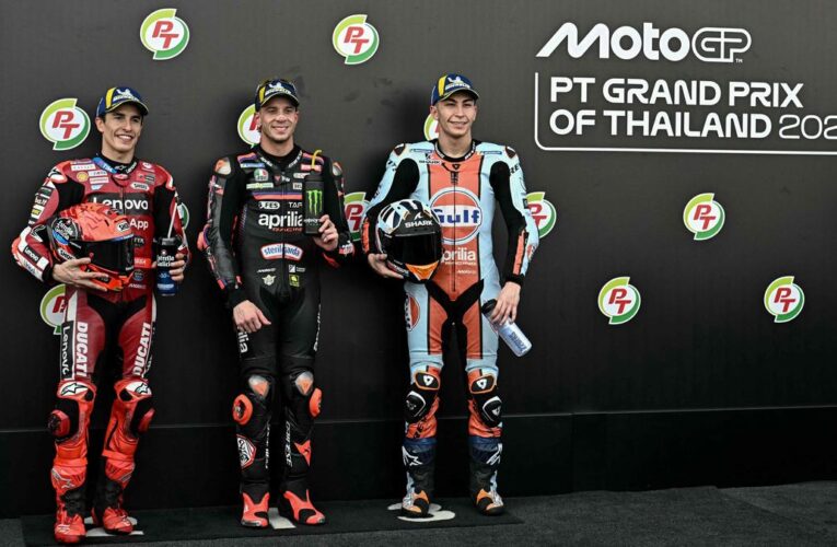 Thailand MotoGP: Marco Bezzecchi beats Marc Marquez to pole at season-opener