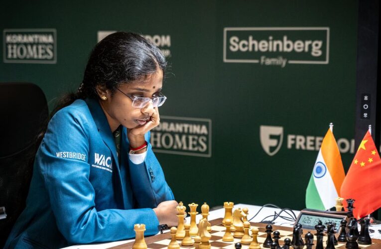 R Vaishali vs Tan Zhongyi LIVE: FIDE Candidates tournament 2026 Round 13 updates
