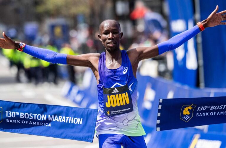 Boston Marathon: Kenya’s Korir defends crown, sets new course record