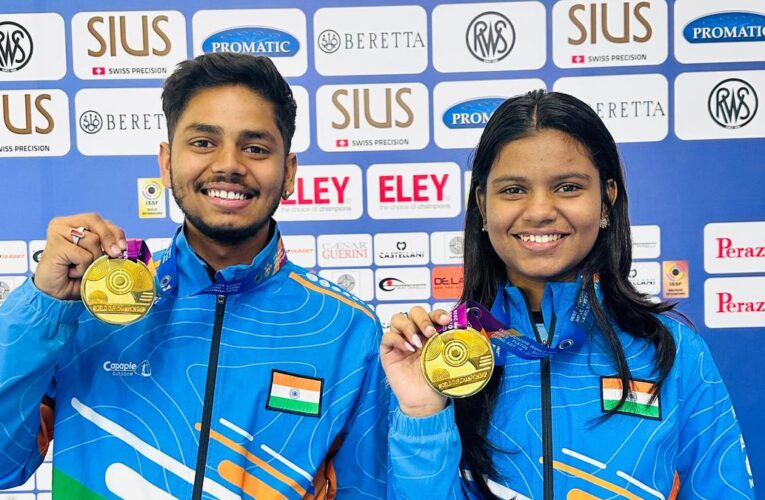 Shambhavi, Divyanshu, clinch mixed team air rifle gold with ISSF junior world record score