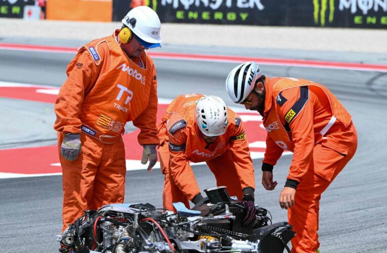 Catalan MotoGP 2026: Alex Marquez injured in crash, taken to hospital in ambulance
