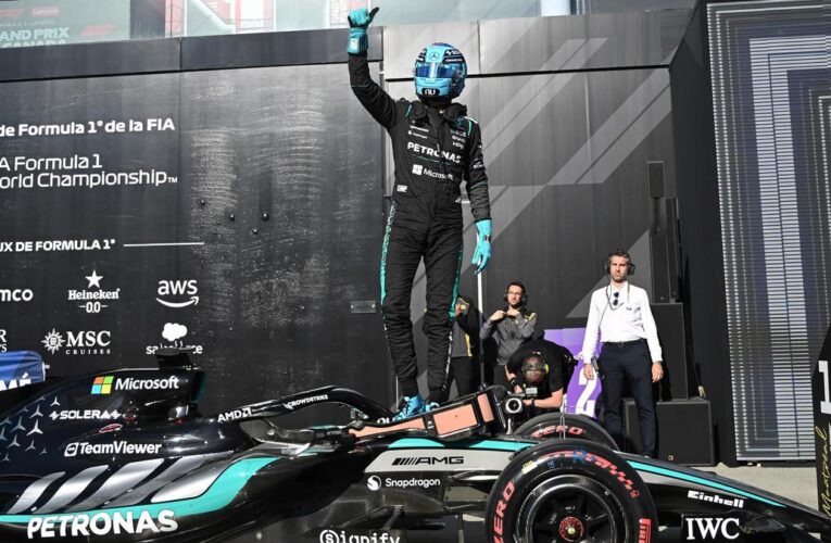Mercedes’ George Russell takes pole for F1 sprint race at Canadian Grand Prix